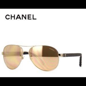 CHANEL 18-Karat Mirrored Gold Aviators
